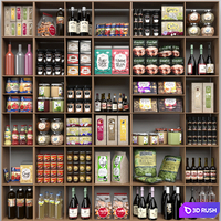 Showcase with spices, sauces in a supermarket or home pantry 3D Model Corona
