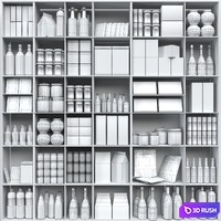 Showcase with spices, sauces in a supermarket or home pantry 3D Model Corona