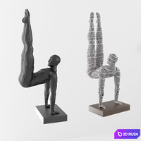 Athlete figurine 3D Model Vray, Corona