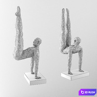 Athlete figurine 3D Model Vray, Corona