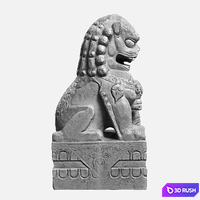Buddhas Lions 3D Model Corona