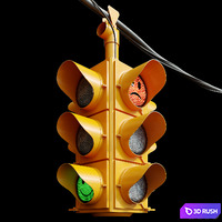Traffic light 3D Model Corona