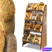 Rack with bread 3D Model Vray, Corona