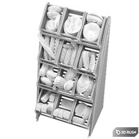 Rack with bread 3D Model Vray, Corona