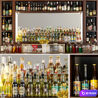 Huge bar with alcohol. Pub 3D Model Corona