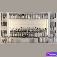 Huge bar with alcohol. Pub 3D Model Corona