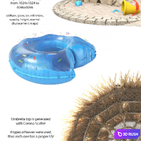 Summer Beach and Pool Set 3D Model Corona