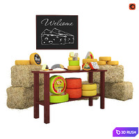 Cheese showcase 3D Model Corona