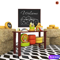 Cheese showcase 3D Model Corona