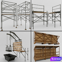 Scaffolding and structures 3D Model Vray, Corona