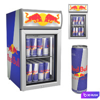 Red bull mini bar 3D Model Vray