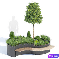 Flo planter 3D Model Vray, Corona