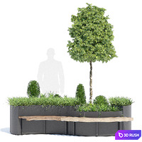 Flo planter 3D Model Vray, Corona