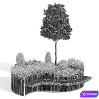 Flo planter 3D Model Vray, Corona