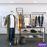 Clothing and accessories for the store 3D Model Vray
