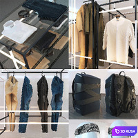 Clothing and accessories for the store 3D Model Vray