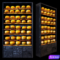 Shelves with cheese 3D Model Vray