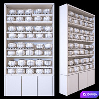 Shelves with cheese 3D Model Vray