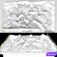 Showcase with seafood 2 3D Model Vray