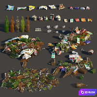 Trash2 3D Model Vray, Corona