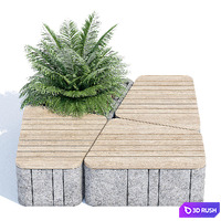 Uniun seating 3D Model Vray, Corona