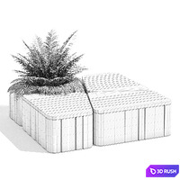 Uniun seating 3D Model Vray, Corona