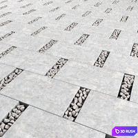 Paving title pebble / Paving slabs with pebbles 3D Model Vray