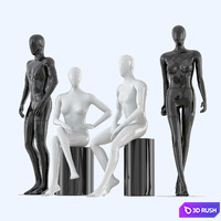 Four faceless man 31 3D Model Vray