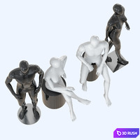 Four faceless man 31 3D Model Vray