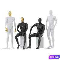 Four abstract male mannequins 32 3D Model Vray