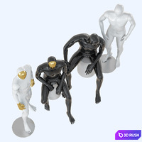Four abstract male mannequins 32 3D Model Vray