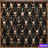 Wine shelf in a liquor store 2. Alcohol 3D Model Corona
