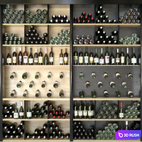 Wine cabinet with wine 3. Alcohol 3D Model Corona