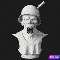 Zombie Bust 3D Model Vray, Corona