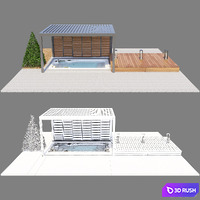 Pergola Recreation Area | Pergola patiento 3D Model Vray, Corona
