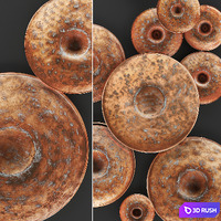 ART. Disc Wall Decor by World Menagerie, Wall decor, copper, disks, panels, painting, panel, metal, industrial style 3D Model Vray