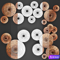 ART. Disc Wall Decor by World Menagerie, Wall decor, copper, disks, panels, painting, panel, metal, industrial style 3D Model Vray