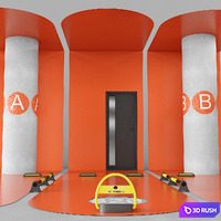 Car park accessories pack 3D Model Vray