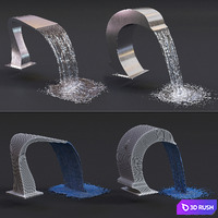 Swimming pool waterfall 3D Model Vray, Corona