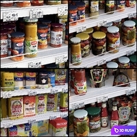 Showcase 005. Canned food, cereals, flour 3D Model Vray, Corona