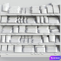 Showcase in a supermarket with sweets, chocolate and other sweets 3D Model Vray, Corona