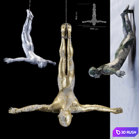 Men fly - Sculpture 3D Model Vray, Corona