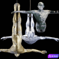 Men fly - Sculpture 3D Model Vray, Corona