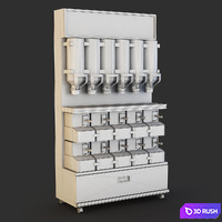 Rack with dispensers 3D Model Vray