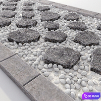 Road stone 3D Model Vray