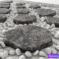 Road stone 3D Model Vray