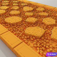 Road stone 3D Model Vray