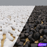 Pebble stone in the sand 3D Model Corona