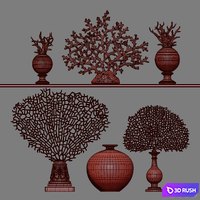 Decor Set 44 3D Model Vray, Corona