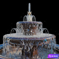 Bees Fountain 3D Model Corona